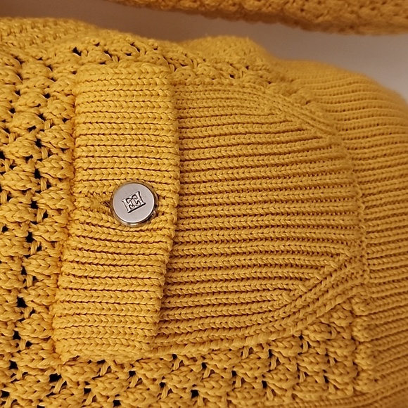 Escada Italy Silk Cotton Cardigan Stunning Yellow Size 38 US S - Picture 10 of 12